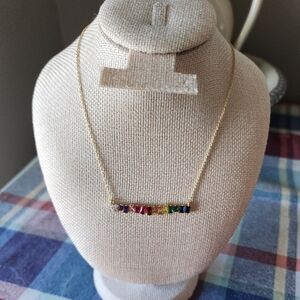BbLila Elegant Multicolor Gemstone Mary Necklace